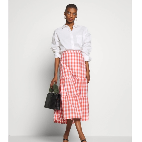 GAP Gingham Midi Skirt XS petite - New - Picture 10 of 13